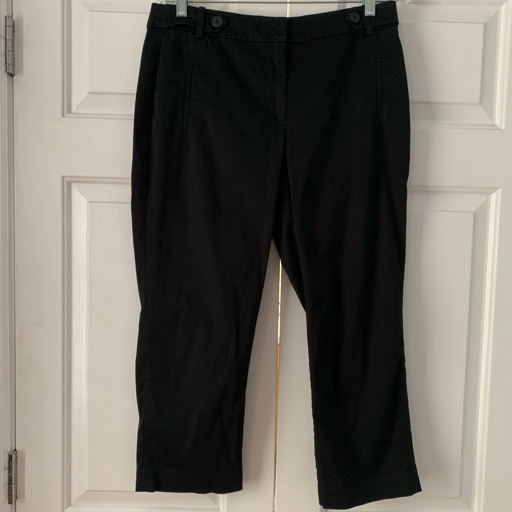 Ann Taylor Loft Curvy Cropped Pants Black Sz 8